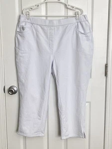 Dream Jeannes By Quacker Factory Womens Capri Pants Size 1X White Elastic Waist - Picture 1 of 7