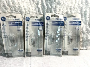 4 GE Halogen Light Bulb 950 Lumens 50W 12V T3 Base GY 6.35 Clear PC 97670 - Picture 1 of 5