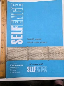 Vintage 1960s Selfence DIY Fencing Brochure – F. Selby Ltd London Garden Fence - Picture 1 of 9