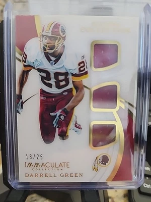 2019 Panini Immaculate Darrell Green Triple Relic 18/25 Careers Redskins NFL - Image 1 of 2