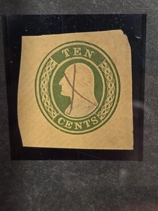 U-16 1855 10 Cent Stationery Cut Square Postage - Picture 1 of 2