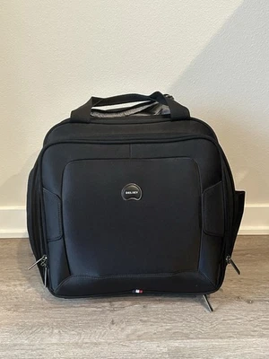 Delsey Paris 2- Wheel Under Seater Rolling Cart On Luggage Bag Black - Image 1 of 4