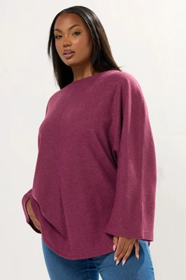 Yours Curve Women's Plus Size Soft Touch Ribbed Jumper - Image 1 of 4