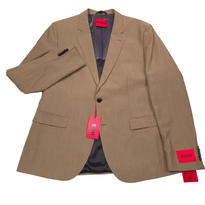 $445 Hugo Boss Karl 232x Open Beige Modern Fit Wool Suit Jacket Mens Size 44R - Image 1 of 4