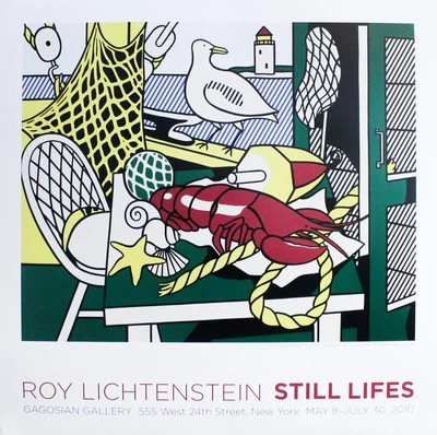 Pôster de exposição americana contemporânea 2010, natureza morta - Roy Lichtenstein - Imagem 1 de 4