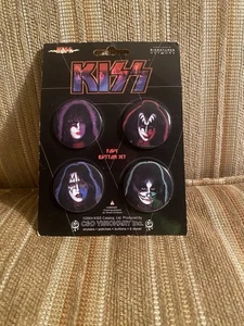 KISS Button Pin Set Solo Albums Licensed Kiss Ace Peter Gene Paul 4pc Lot - Picture 1 of 6