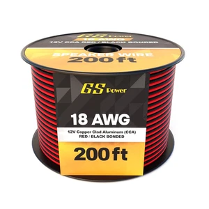 Altavoz calibre 18 200' rojo/200' negro (400 pies en total) cable cremallera unido - Imagen 1 de 13