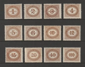 Austria, 1899-1900 Postage Due, Scott #s J22-J33, Unused, Hinged, Complete Set - Picture 1 of 2