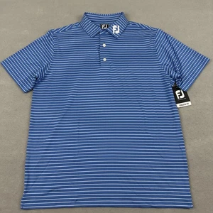 FootJoy Polo Shirt Mens Large Athletic Fit Striped Lisle Golf Moisture Wicking L - Picture 1 of 10