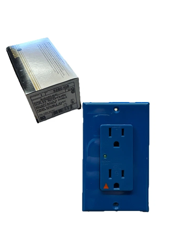 🔴Receptáculo dúplex Leviton 5280-IGB azul protector contra sobretensiones Decora Plus!!️ Foto 1 de 1