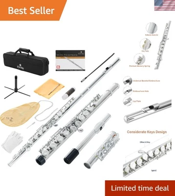 Beginner-Friendly Closed Hole C Flute with Accessories - Classic Elegant Design - Imagem 1 de 4