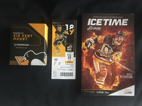 3/10/19 Pittsburgh Penguins vs Boston Bruins Magnetic Air Vent Mount SGA Cover