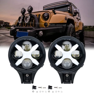 2pcs Round 7" LED Work Lights Spot Offroad SUV ATV DRL Driving Bumper Fog Pods - Picture 1 of 15