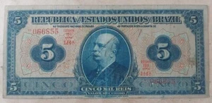 Brazil 5 Mil Reis (1925) Pick 29 Fine Serie 114 - Picture 1 of 2