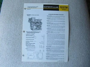 1967 CAT Caterpillar G379 turbocharged gas engine specification sheet brochure - Picture 1 of 2
