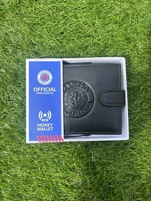 Official Glasgow Rangers FC Logo RFID Leather Embossed wallet Brand new In Box