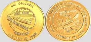 NASA BRONZE COIN COLUMBIA US REPRESINTATIVE & RCA SPECIALIST - Picture 1 of 1