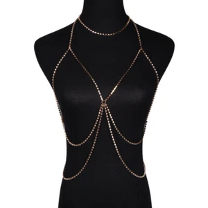 Reggiseno Catena Corpo Donna Ciondolo Oro Bikini Vita Catene Corpo Gioielli - Foto 1 di 1