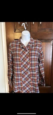 Camisa Levi vintage a cuadros con cierre a presión para dama Foto 1 de 4