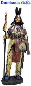 13 1/4" NEW Native American INDIAN Chief WARRIOR Spear Shield COLLECTIBLE Figure - Picture 1 of 6