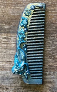Retro Mermaid Glitter Sparkle Hair Comb Seashell Ocean Crab 6” Vanity Art - Picture 1 of 6