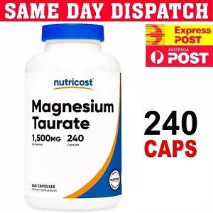 Nutricost Magnesium Taurate 1500mg 240 Capsules Premium Grade Free Postage - Picture 1 of 4