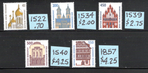 FM611 Germany 1987-94 CV$13.95 Mint NH Lot of Various High Value Historic Sites