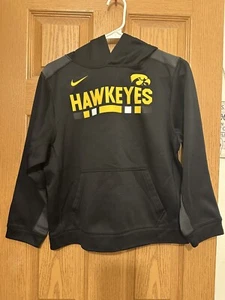 Iowa Hawkeyes Nike Kids Youth Hoodie Sweatshirt Boys Girls Black Gold Size L - Picture 1 of 2