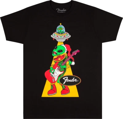 Fender Guitars 2024 Ugly Christmas T-Shirt "Alien Christmas" - Extra Large - Image 1 of 2