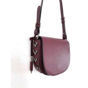 MACKAGE NWOT Rima Half Moon Leather Saddle Crossbody Bag in Burgundy 