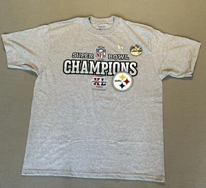 Pittsburgh Steelers Super Bowl XL Champions Reebok Locker Room T Shirt Large - Picture 1 of 10