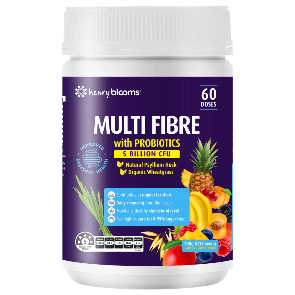 Henry Blooms Multi-Fibre with Probiotics 300g (60 Doses) All Natural Vegan - image 1 of 1