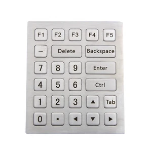 Stainless Steel Industrial Keyboard IP65 Kiosk Metal Numeric Keypad With 26 Keys - Picture 1 of 6