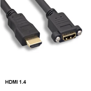KNTK 3ft Panel-Mount HDMI to HDMI 1.4 Extension Cable 4K 3D Ethernet Faceplate - Picture 1 of 1