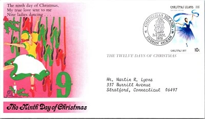 Christmas Island 1978 FDC - 9th Day Of Christmas - Indian Ocean - J8921 - Image 1 of 2