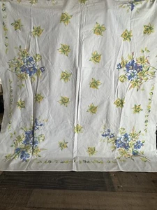 Vintage Blumen Tischdecke Frühling Blumen Leinen 49x60 Landhaus - Bild 1 von 3