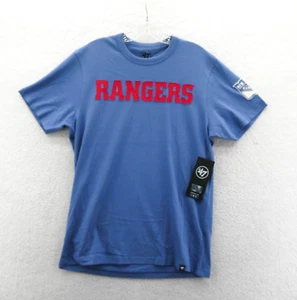 New York Rangers Shirt Medium Mens '47 Brand NHL Blue Cotton Ice Hockey Tee Gym - Picture 1 of 9