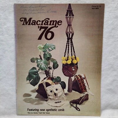 Rare Vtg 1976 MACRAME '76 Clothing Patterns Instructions Handy Craft Pak # 859 - Image 1 of 4