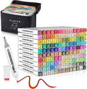 130 Colors Alcohol Markers, Double Tip Art Marker Set for 130 Color - Picture 1 of 8