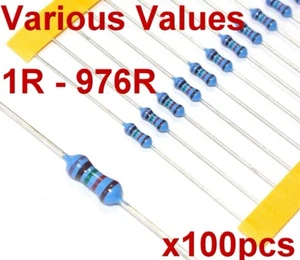 Resistors Metal Film 1% 0.6W 0207 Various Values: 1R .. 976R  [QTY=100pcs] - Picture 1 of 7