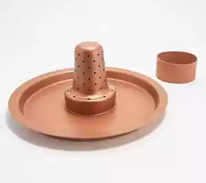House 2 Home 2-Piece Cast Aluminum Chicken Roaster, Copper - Picture 1 of 4