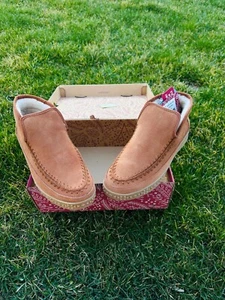 Muk Luks Womens Queens Slip Ons Suede Cognac Wool Blend Size 9 NEW!!! - Picture 1 of 10