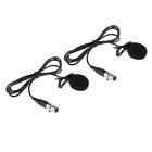 2 Pcs Lavalier Microphone Mic with Clip Unidirectional 3 Pin 1M Clip-on