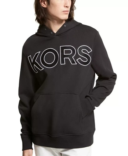 Felpa con cappuccio uomo MICHAEL KORS oversize logo nera taglia XL nuova con etichette