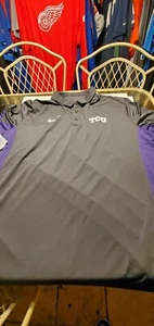 TCU Horned Frogs NCAA Nike  Dri-fit polo shirt XXL gray with purple  - Picture 1 of 6