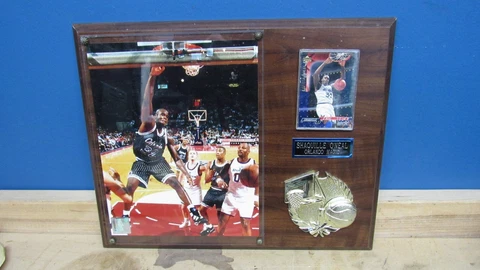 VINTAGE 90s Shaquille O'neal #32 wall plaque NBA Orlando Magic basketball Cover