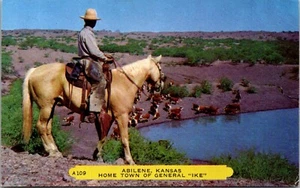 Postal de Abilene Kansas de Home Town of General ""Ike - Imagen 1 de 2