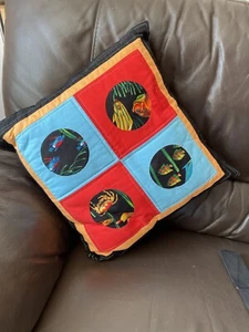4 Sea Creatures Cushion 40cm Square Cotton Cover Black Background NEW - Picture 1 of 5