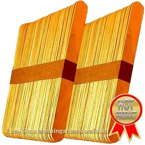 120 PALITOS LOLLY DE MADERA NATURAL JUMBO GRANDES 150mm x 19mm - Imagen 1 de 1