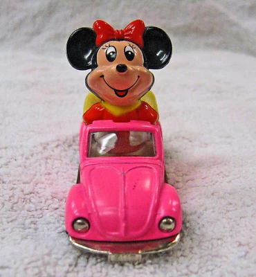 Walt Disney Productions Minnie Mouse Volkswagen Convertible Car, Tomy PD-6 - New - Image 1 of 4